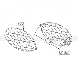 Crystal cone VDC02 technical drawing