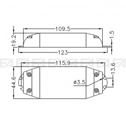 Driver LED DRN0700015.240 disegno tecnico