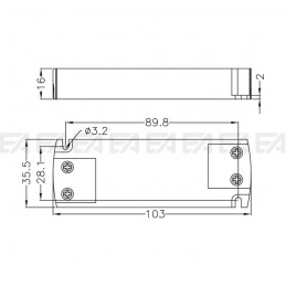 Alimentatore LED ALN012020.242 disegno tecnico