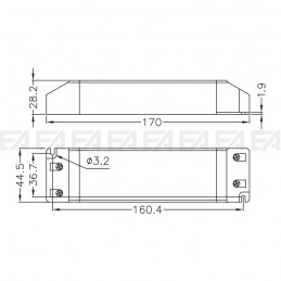 Alimentatore LED ALN012075.242 disegno tecnico