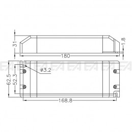 Alimentatore LED ALN012100.243 disegno tecnico