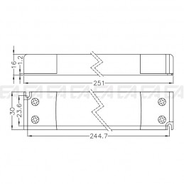 Alimentatore LED ALN024030.242 disegno tecnico