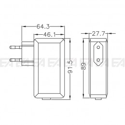 Alimentatore LED ALS024024 disegno tecnico