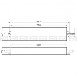 Alimentatore LED ALW012045.180 disegno tecnico