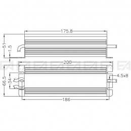 Alimentatore LED ALW012060.180 disegno tecnico