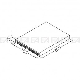 Dissipatore in alluminio DIL210.0200 disegno tecnico