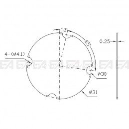 PAD termico Ø 31 mm disegno tecnico