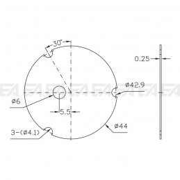 Thermal PAD Ø 44 mm technical drawing