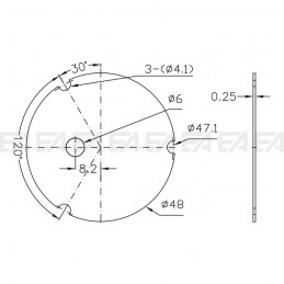 Thermal PAD Ø 48 mm technical drawing