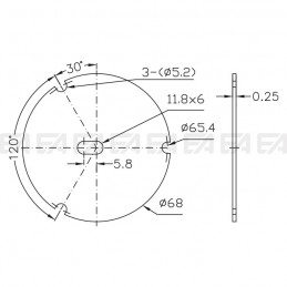 PAD termico Ø 68 mm disegno tecnico