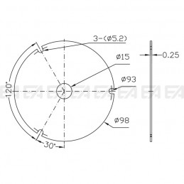 PAD termico Ø 98 mm disegno tecnico