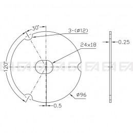 Thermal PAD Ø 96 mm technical drawing