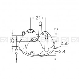 Lente LM050 h 28 mm disegno tecnico