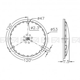 Protection cover LL053.000 technical drawing