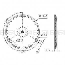 Protection cover LL103.000 technical drawing