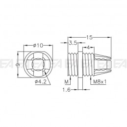 Mini cable clamp 0103.003 technical drawing