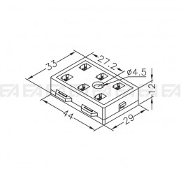 Scatola di connessione CNT018.00 disegno tecnico