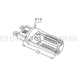 Lampadina LED G903240W.CS001 disegno tecnico