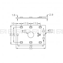 CL060 PCB LED board technical drawing