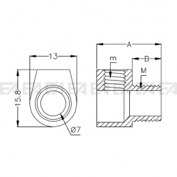 Cable clamp 0101.007 technical drawing