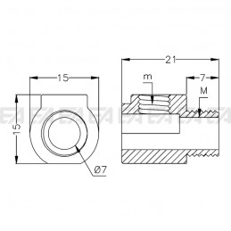 Bloccacavo 0101.010 disegno tecnico