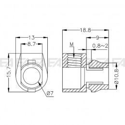 Cable clamp 0101.011 technical drawing