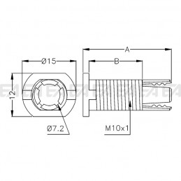 Cable clamp 0103.001 technical drawing
