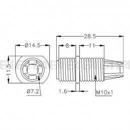 Cable clamp 0103.002 technical drawing