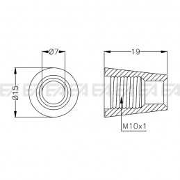 Ghiera 0105.001 per bloccacavo disegno tecnico