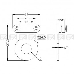 Bloccacavo 0102.001 disegno tecnico