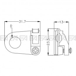 Cable clamp 0102.002 technical drawing