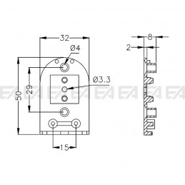 Cable clamp 0102.003 technical drawing