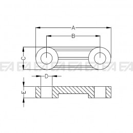 Cable clamp 0102.005 technical drawing