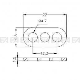 Cable clamp 0104.002 technical drawing