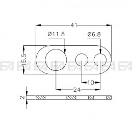 Bloccacavo 0104.003 disegno tecnico
