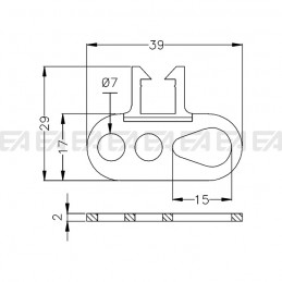 Cable clamp 0104.004 technical drawing
