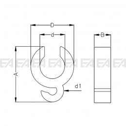 Gancio 1701.001 disegno tecnico