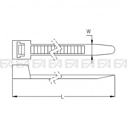 Cable ties 1603.001 technical drawing