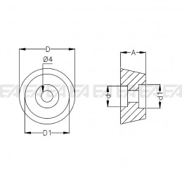 Piedino 9902.001 disegno tecnico