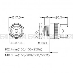 Portalampade H2 disegno tecnico