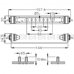 Portalampade H24 disegno tecnico