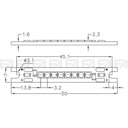 CL107 cv PCB LED board technical drawing