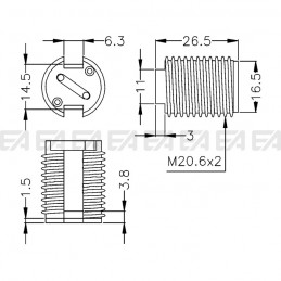 Portalampade M4W disegno tecnico