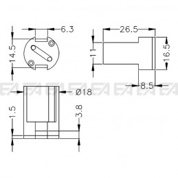 Portalampade M4X disegno tecnico