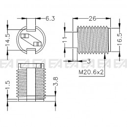 Portalampade M5W disegno tecnico