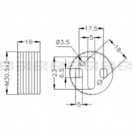 Supporto SUP03 disegno tecnico