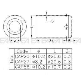 Cap CAP20-27-56 technical drawing