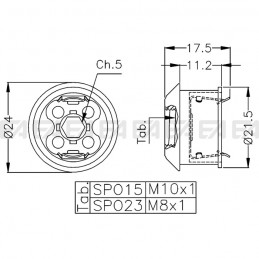 Support SPO15-23 technical drawing