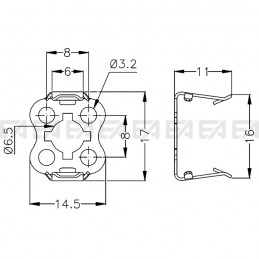 Supporto SUP08 disegno tecnico