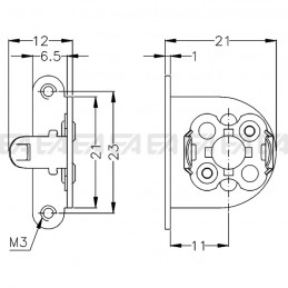 Supporto SUP16 disegno tecnico